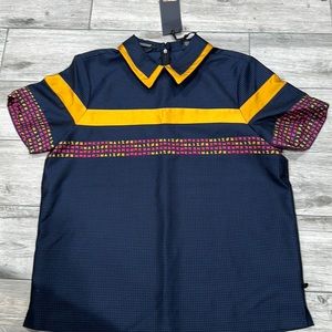 Scotch and soda blue Collared, short sleeve, shirt, size large